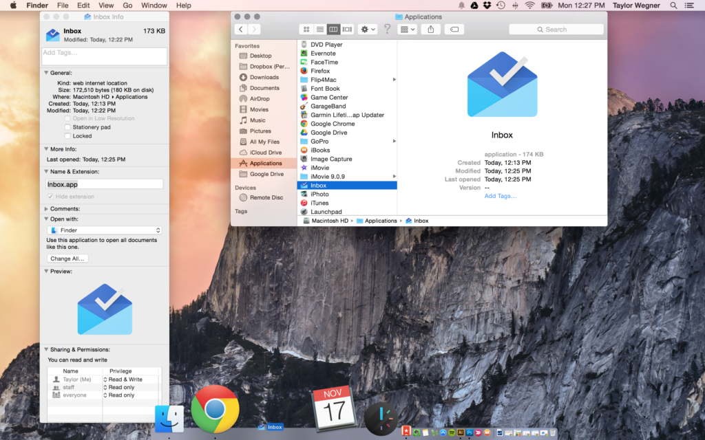 create s shortcut for website with osx